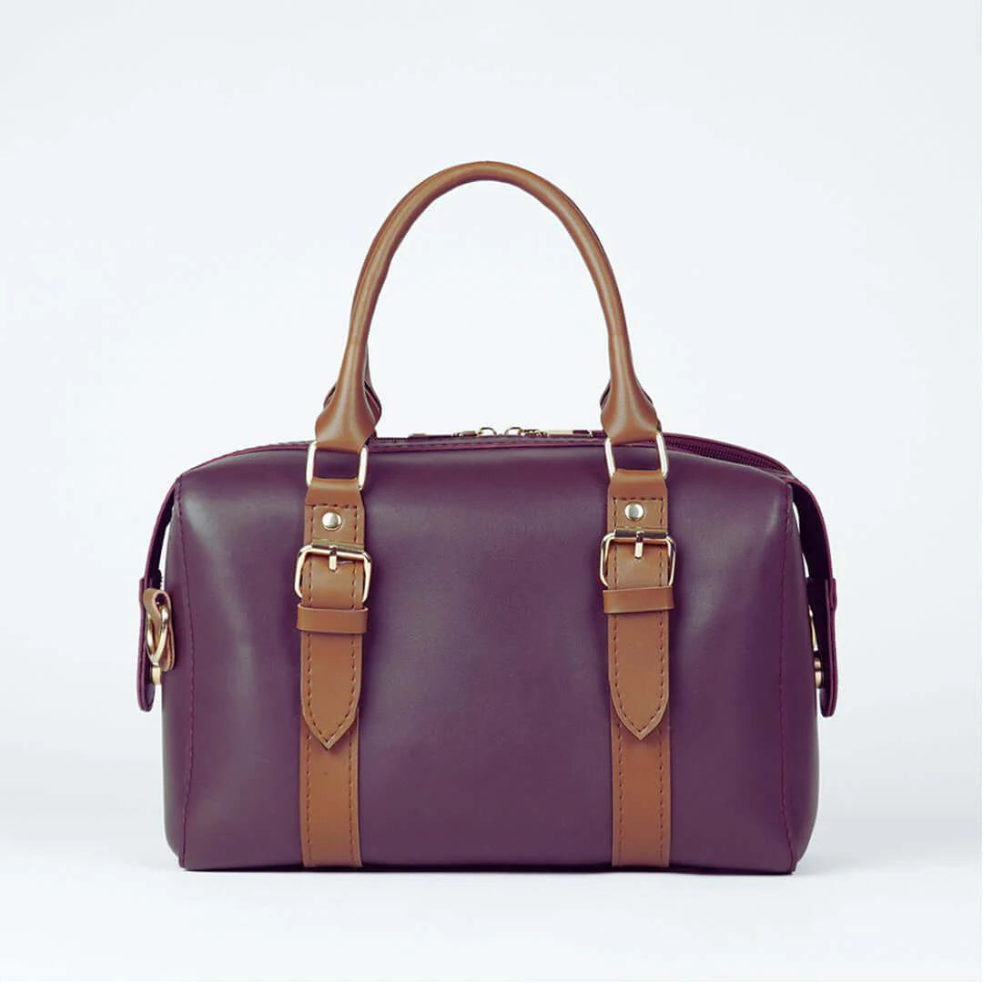 Elegant Dual-Tone Leather Handbag