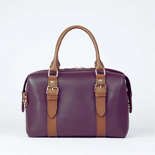 Elegant Dual-Tone Leather Handbag
