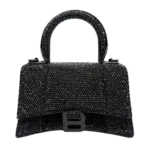 Hourglass XS Allover Strass Top-Handle Bag