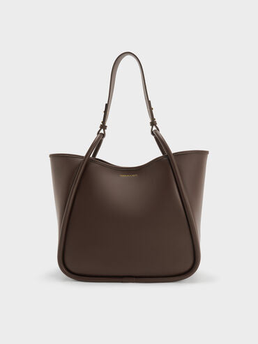 Lyla Tubular Slouchy Tote Bag - Espresso Brown