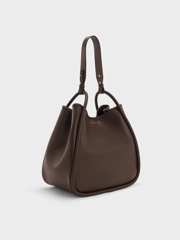 Lyla Tubular Slouchy Tote Bag - Espresso Brown