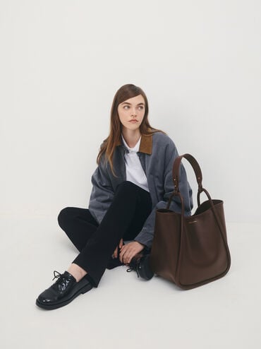 Lyla Tubular Slouchy Tote Bag - Espresso Brown