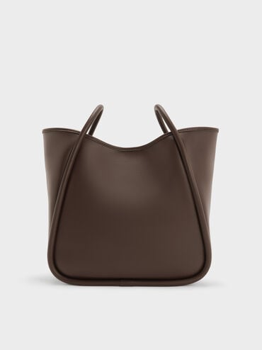 Lyla Tubular Slouchy Tote Bag - Espresso Brown