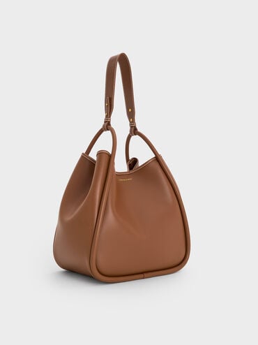 Lyla Tubular Slouchy Tote Bag - Chocolate