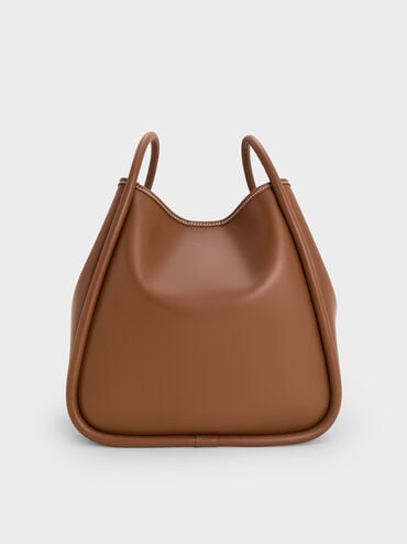 Lyla Tubular Slouchy Tote Bag - Chocolate