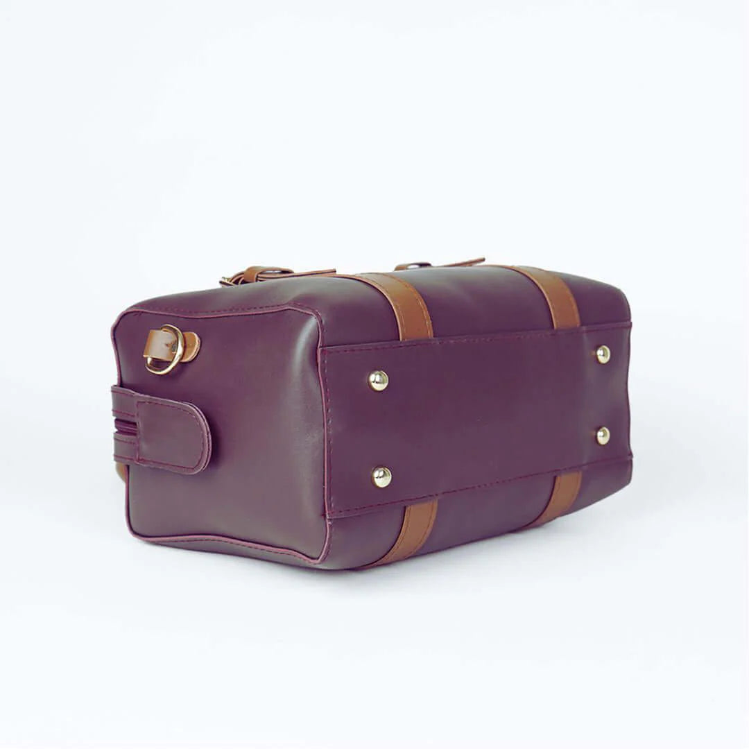 Elegant Dual-Tone Leather Handbag