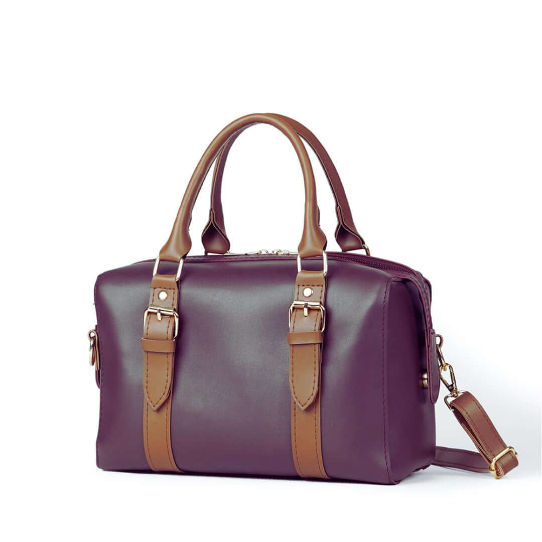 Elegant Dual-Tone Leather Handbag