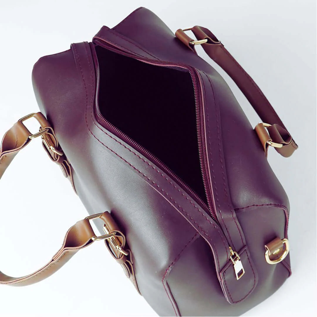Elegant Dual-Tone Leather Handbag