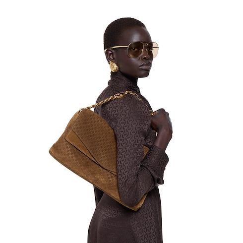 Large shoulder bag with chain