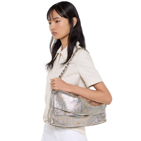 Large shoulder bag with chain