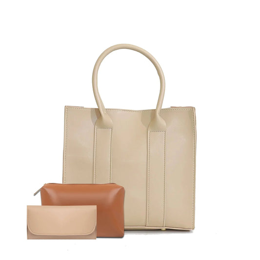 Elegant Beige 3-Piece Tote Bag Set