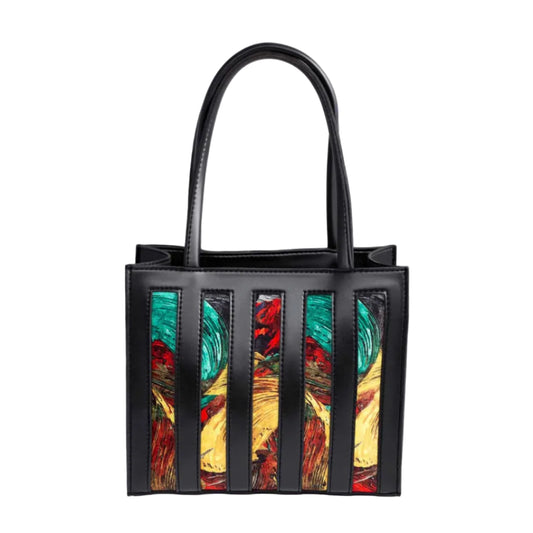 Abstract Panel Tote Handbag