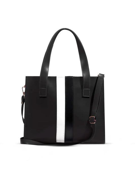 Classic Black Vertical Stripe Handbag