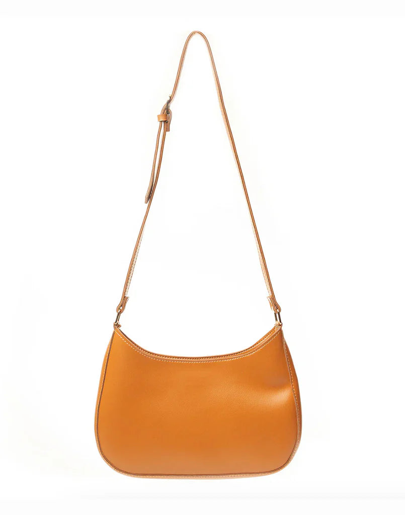 Classic Tan Crescent Shoulder Bag
