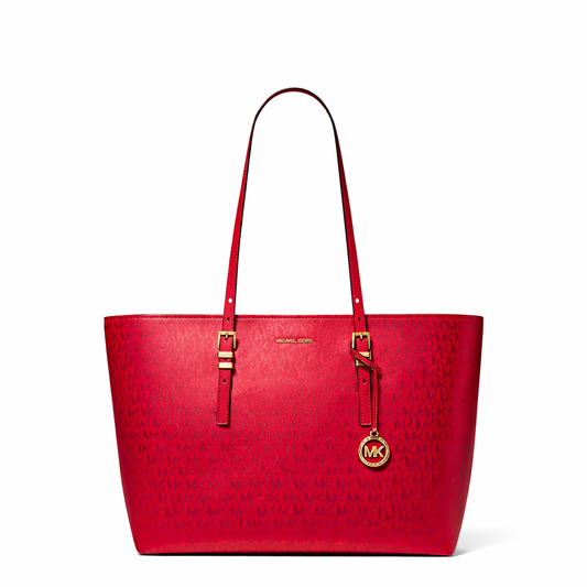 Quinn Large Metallic Signature Logo Tote Bag