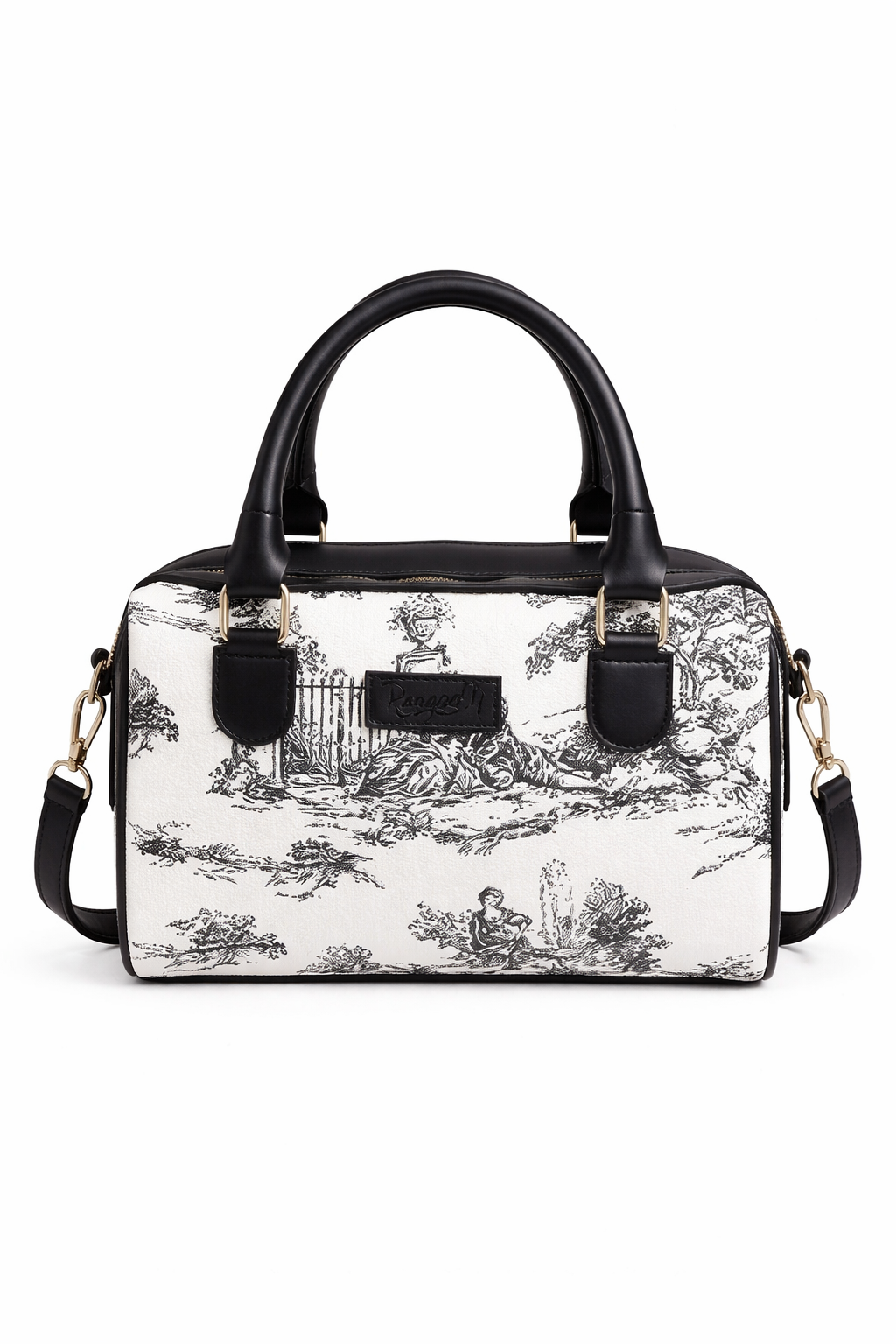 Classic Black & White Scenic Print Tote Bag