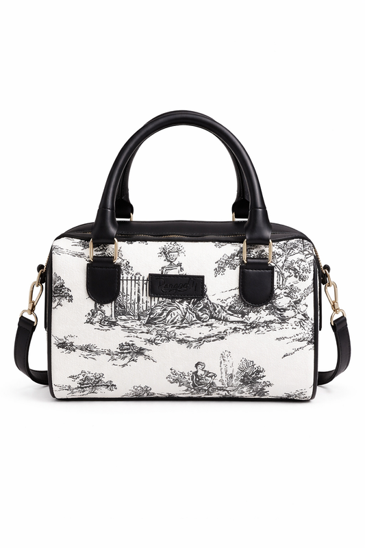 Classic Black & White Scenic Print Tote Bag