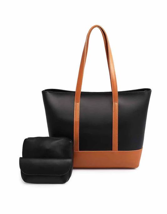 Fiora Black 3-Piece Tote Handbag Set