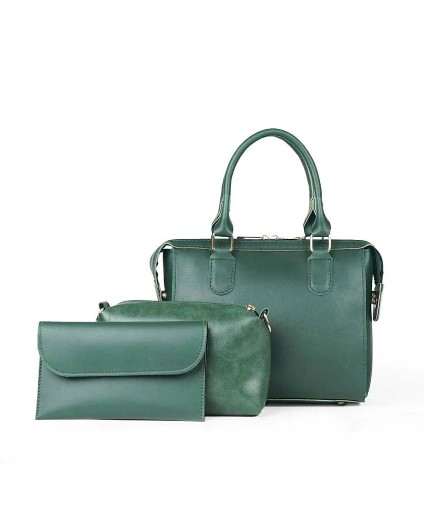 Emerald Green 3-Piece Handbag Set