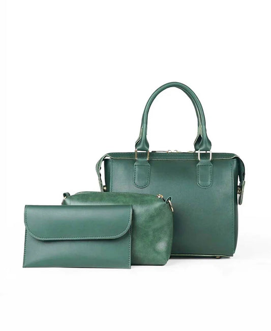 Emerald Green 3-Piece Handbag Set