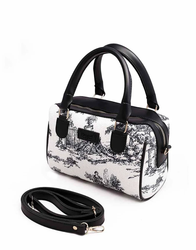 Classic Black & White Scenic Print Tote Bag