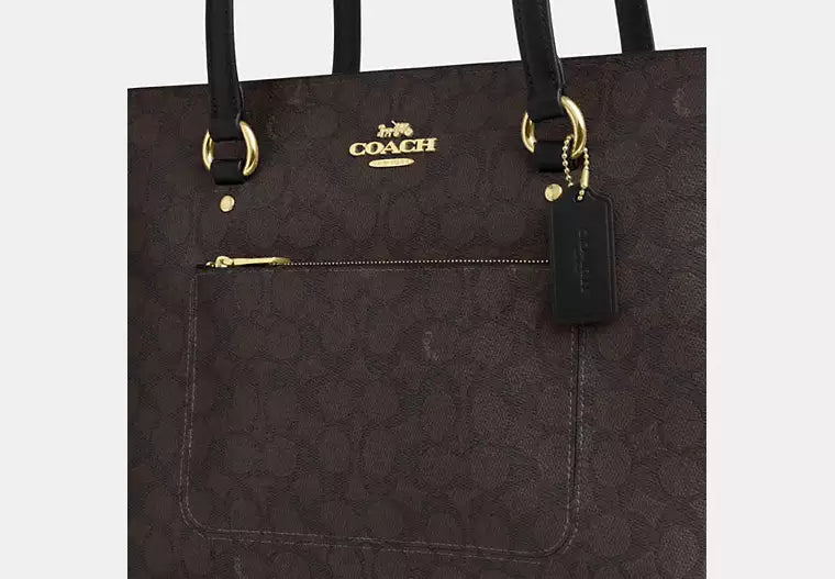 Laila Medium Metallic Signature Logo Satchel