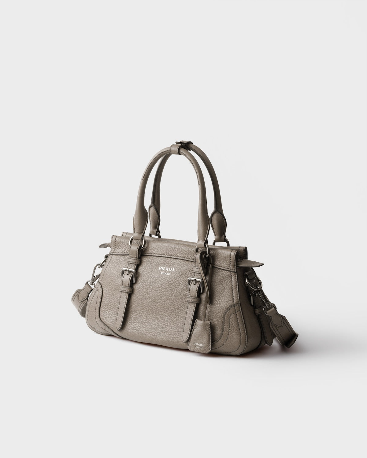 Large leather tote bag Clay Grey