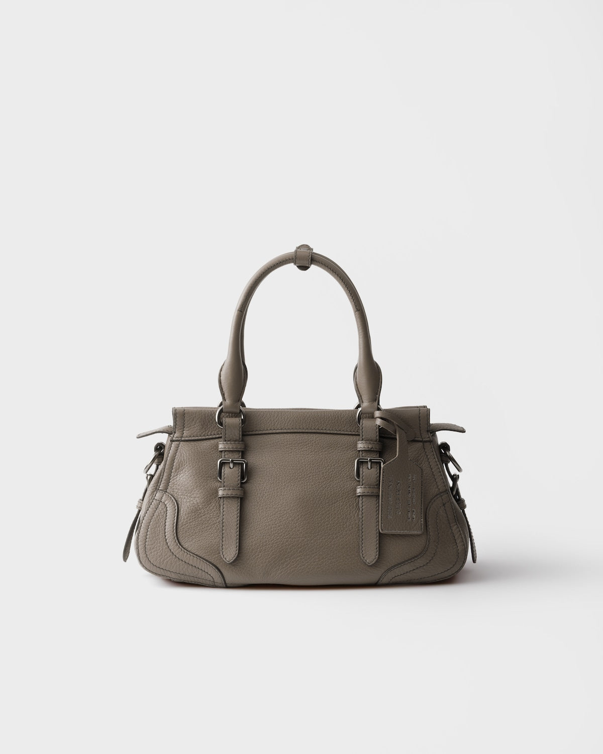 Large leather tote bag Clay Grey
