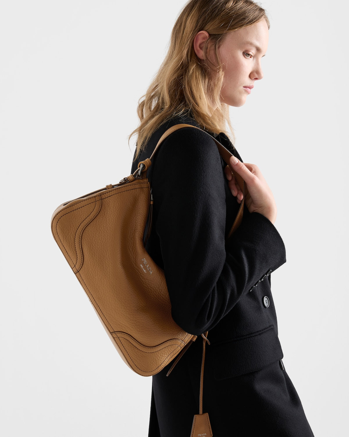 Prada Aimèe large leather shoulder bag