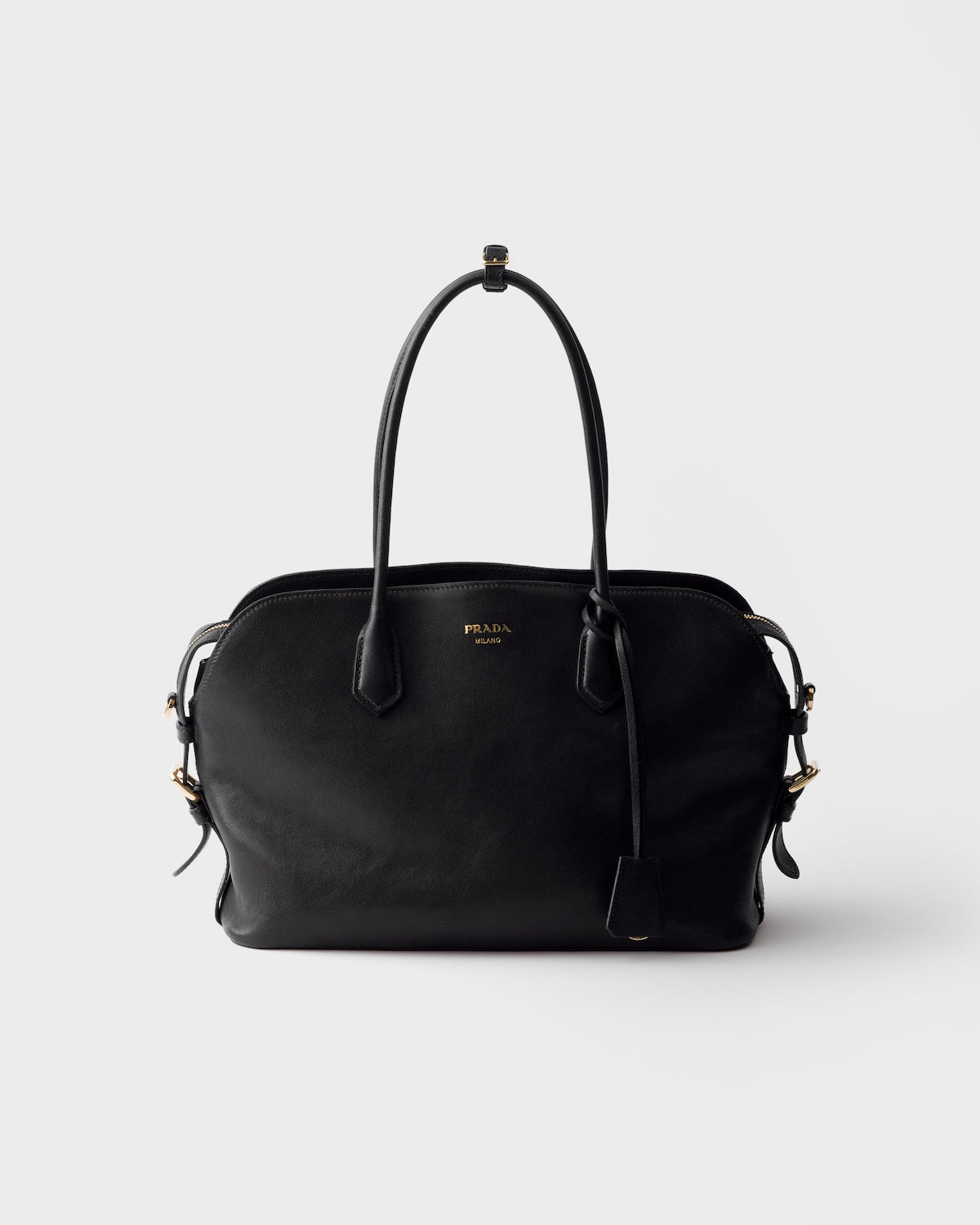 Large leather tote bag Black