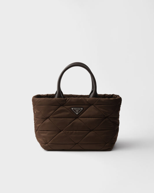 Prada Medium padded Re-Nylon and leather tote bag