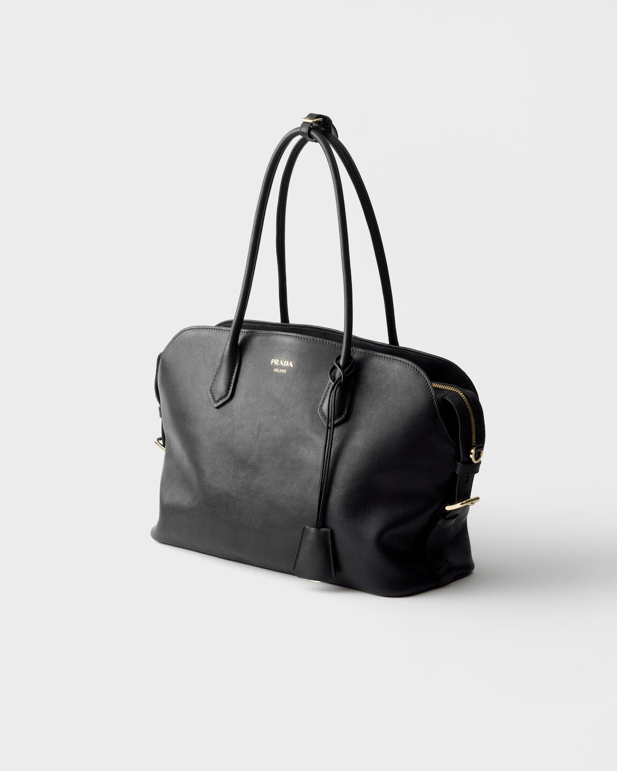 Large leather tote bag Black