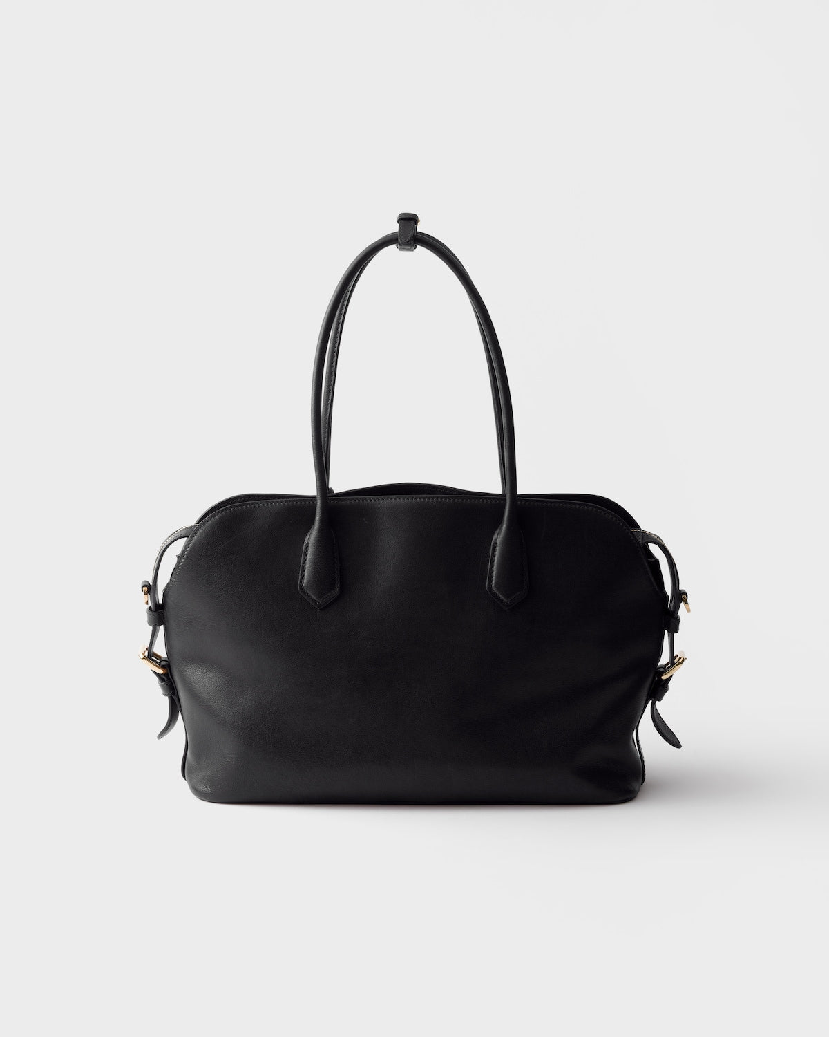 Large leather tote bag Black